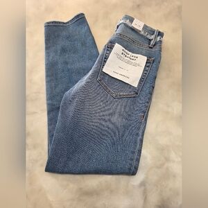 Good American Good Leg Straight Fray Blue Distressed Jeans Size 00/24